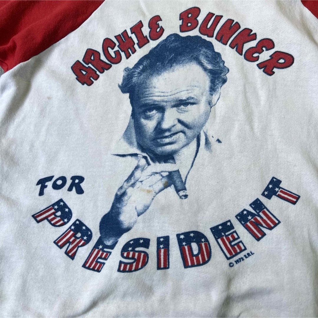 70s ヴィンテージ Archie Bunker  S/S  スウェット 染込み メンズのトップス(スウェット)の商品写真