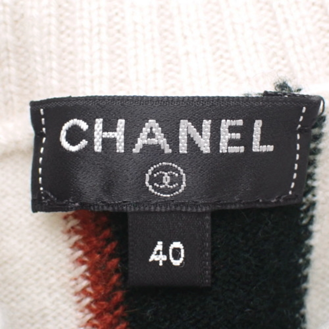 CHANEL - シャネルトップス 半袖ニット カシミヤ アイボリー ブラック