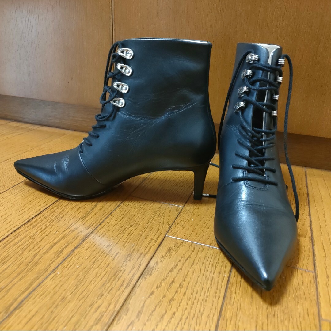 DIESEL(ディーゼル) レザー ハイヒール ショートブーツ 黒 37 | フリマアプリ ラクマ