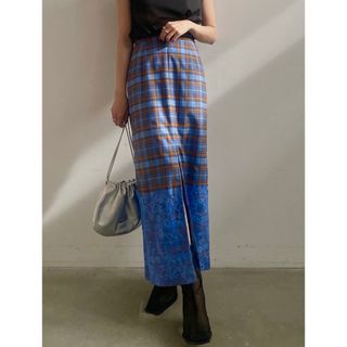 アメリヴィンテージ(Ameri VINTAGE)のMEDI LACE DOCKING CHECK TIGHT SKIRT(ロングスカート)