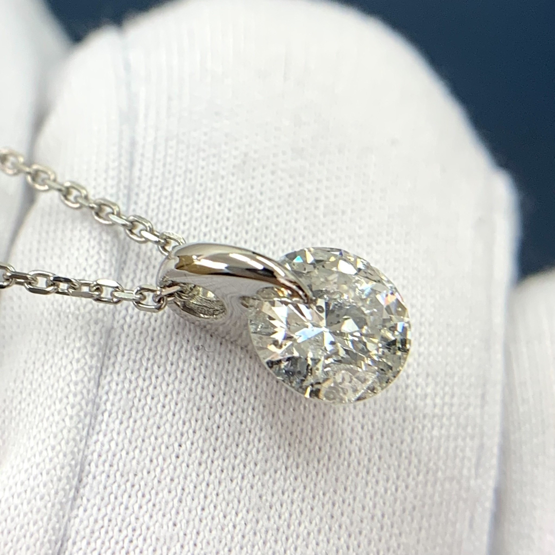 Pt900 Pt850 ダイヤモンド 0.671ct 一粒 ネックレス