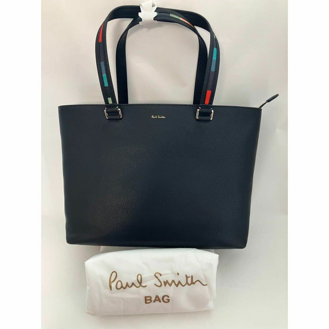 美品 ポールスミス Paul Smith スワールバイン トートバッグ ブラック