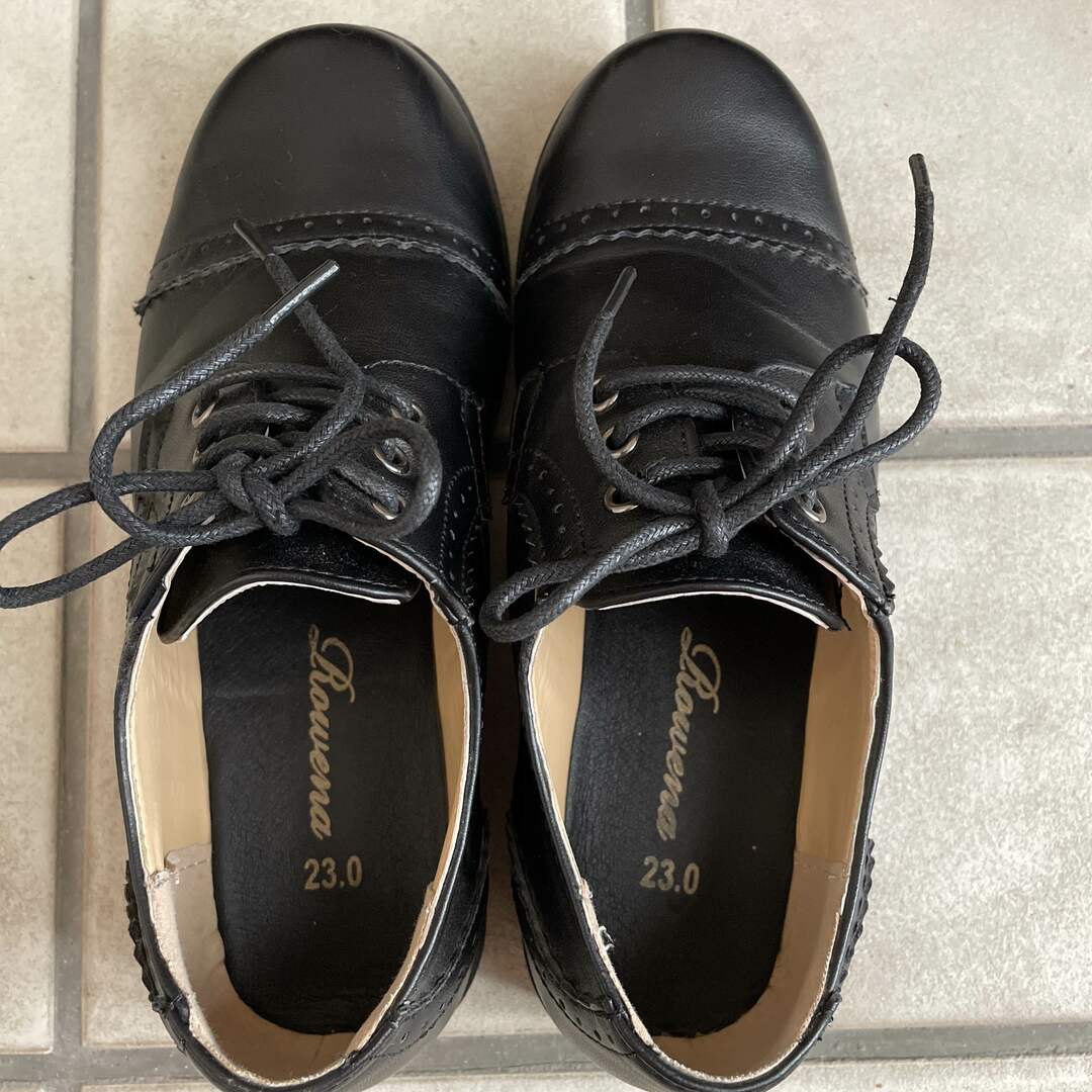 オックスフォードシューズ　オックスフォード　ブラック レディースの靴/シューズ(ローファー/革靴)の商品写真