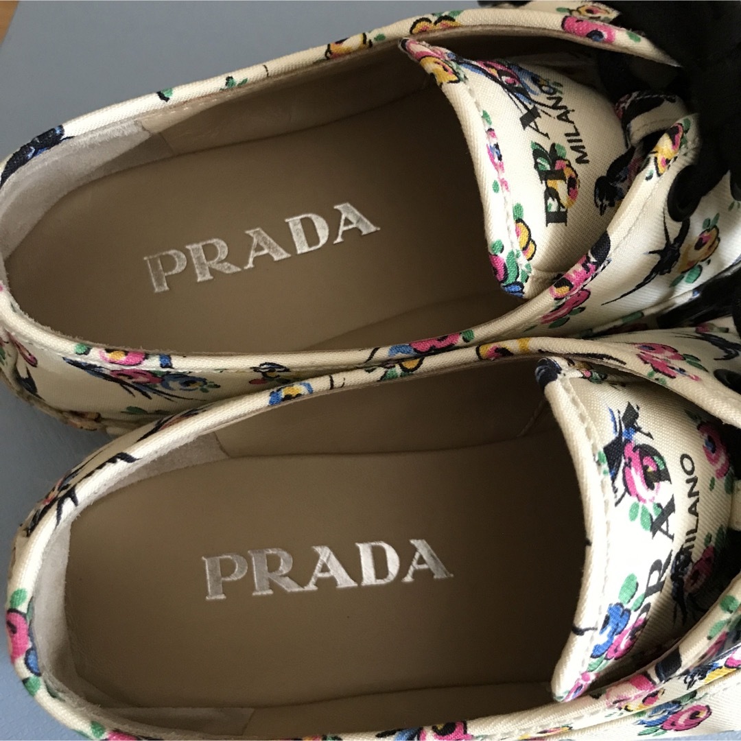 PRADA - 新品同様 極美品 プラダ ツバメ柄 スニーカー エスパドリーユ