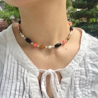 beads necklace＊multicolored glas(ネックレス)