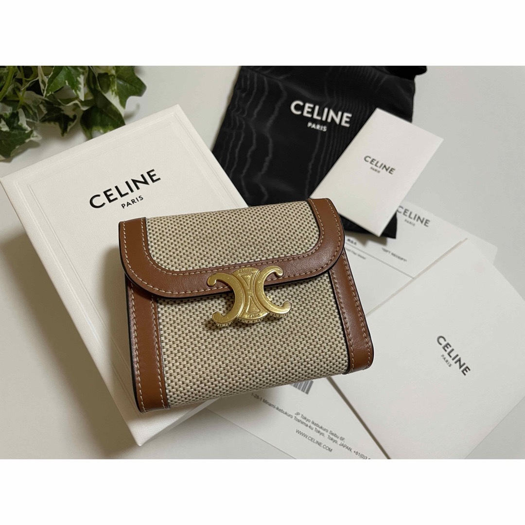 美品】CELINE セリーヌ スモールウォレット トリオンフ キャンバスタン