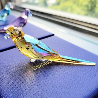 スワロフスキー『インコ/BLUE,PINK,YELLOW』三色フルセット 箱付き