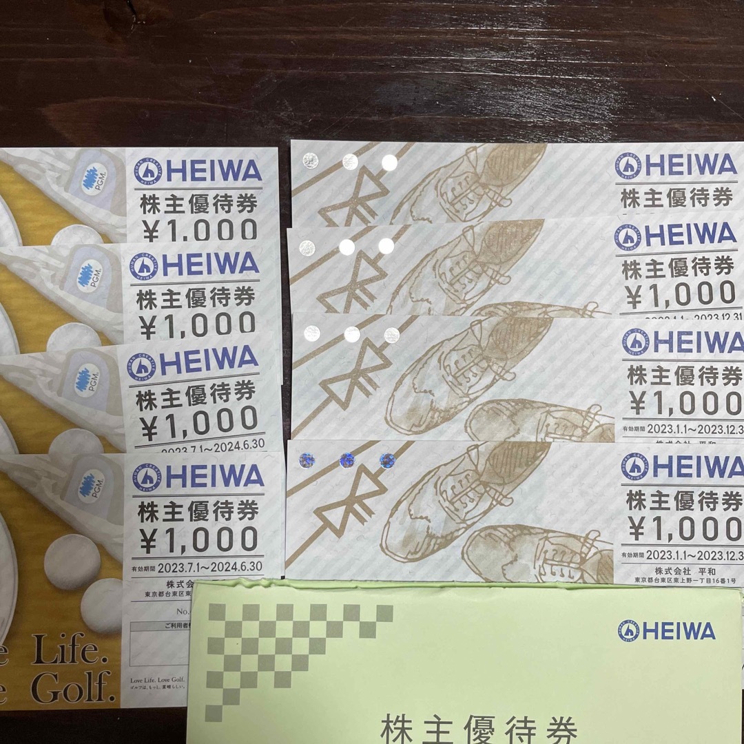 平和　株主優待　8000円分(1000円×8枚)