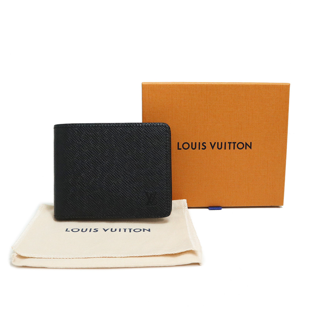 LOUIS VUITTON ルイヴィトン 二つ折り財布 ブラック レザー