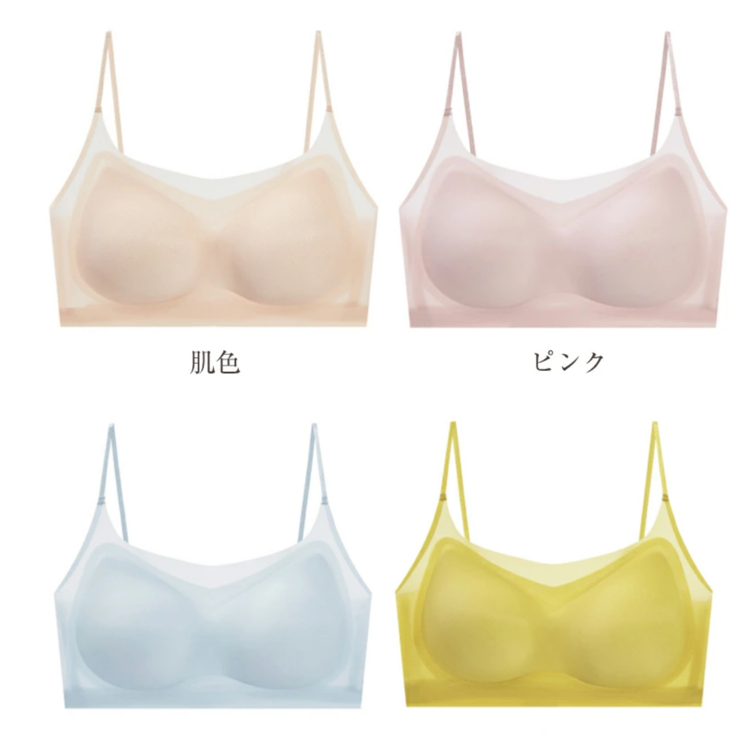 50％OFF 極薄美背中ブラ 接触冷感【ピンクMサイズ】 レディースの下着/アンダーウェア(ヌーブラ)の商品写真