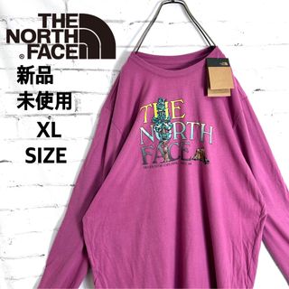 ザノースフェイス(THE NORTH FACE)の新品未使用!! 海外限定 希少 ノースフェイス ピンクビッグサイズ ロンT XL(Tシャツ/カットソー(七分/長袖))