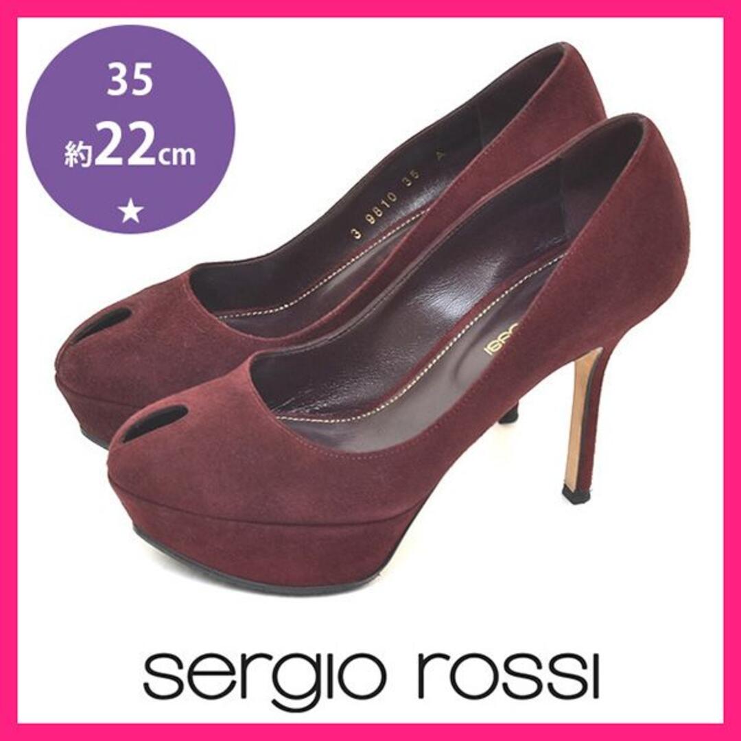 Sergio Rossi - 美品♪セルジオロッシ ピープトゥ スエード ヒール