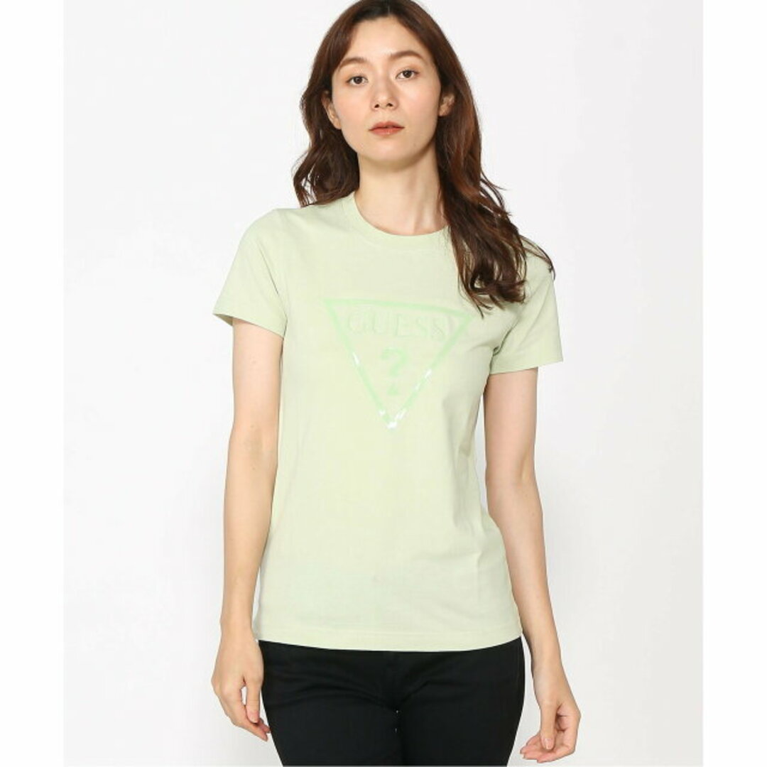 GUESS(ゲス)の【グリーン(LGN)】(W)Triangle Logo Tee レディースのトップス(カットソー(長袖/七分))の商品写真