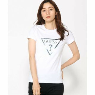 ゲス(GUESS)の【ホワイト(WHT)】(W)Triangle Logo Tee(カットソー(長袖/七分))