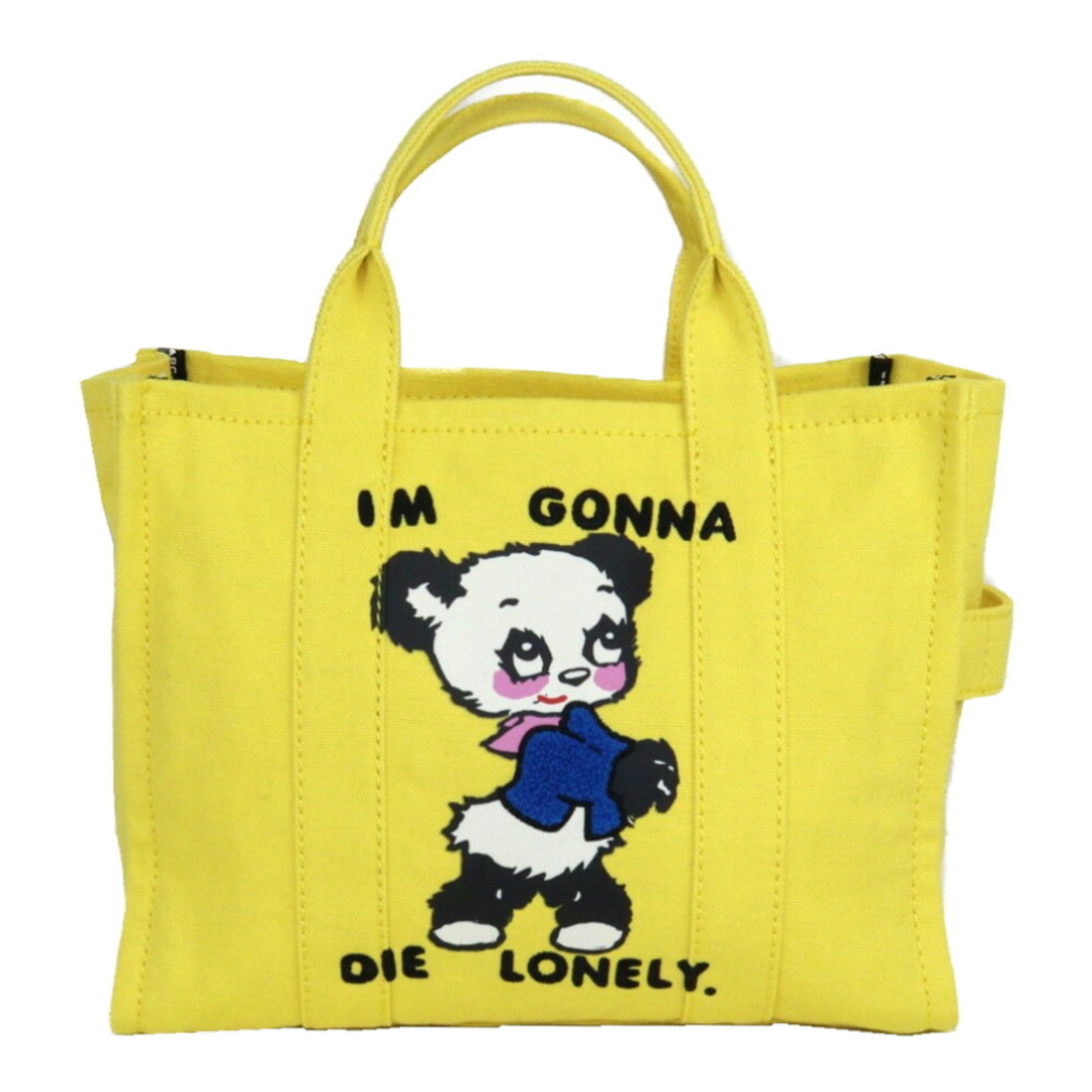 MARCJACOBSIMARC JACOBS 「I'M GONNA DIE LONEKY」トートバッグ イエロー キャンバス レディース ウィメンズ ブランド パンダ ハンドバッグ 蛍光色 派手 かわいい松前R56号店