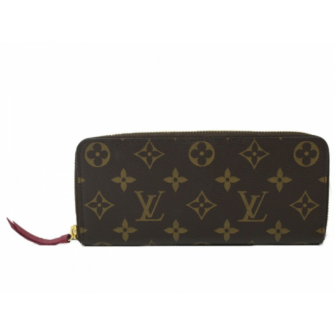 LOUIS VUITTON　ルイヴィトン　ポルトフォイユ・クレマンス　M60742　長財布　ウォレット　モノグラム　フューシャ　ブラウン×ワインレッド系　レディース　ギフト　プレゼント包装可松前R56号店