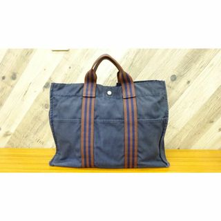 エルメス(Hermes)のK渋022/ エルメス フールトゥ トート MM キャンバス ネイビー 系(トートバッグ)