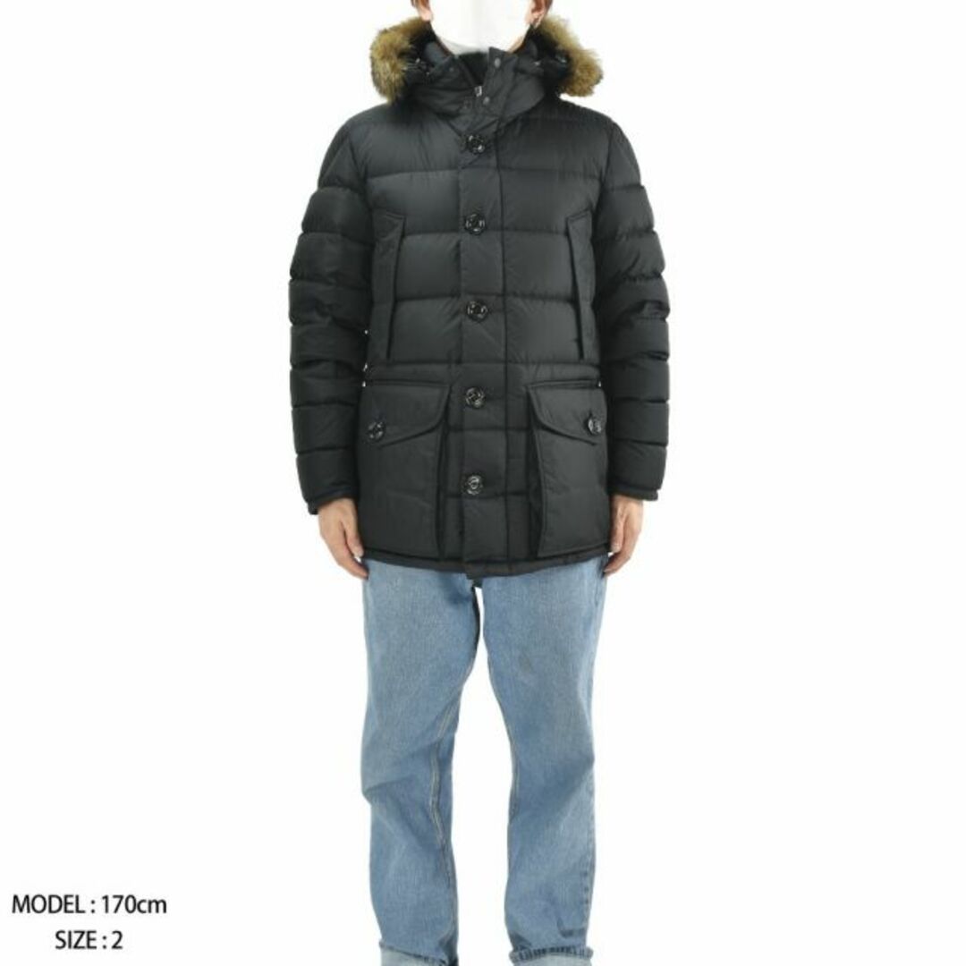 MONCLER(モンクレール)の【BLACK】モンクレール MONCLER ダウンジャケット ブルゾン メンズ  フード付き ファー付き ナイロンジャケット ブラック 黒 CLUNY GIUBBOTTO【送料無料】 メンズのジャケット/アウター(ダウンジャケット)の商品写真