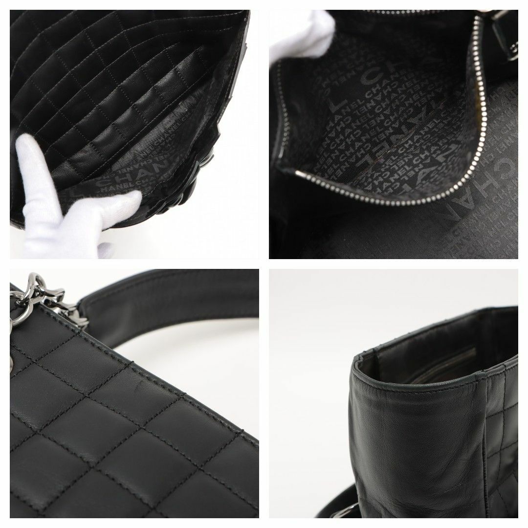 CHANELシャネル チョコバー ラムスキン カメリア トートバッグ No5