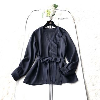 マックスマーラ(Max Mara)の新品‼️最高峰 マックスマーラ ピアノフォルテ シルク100% ドレープブラウス(シャツ/ブラウス(長袖/七分))