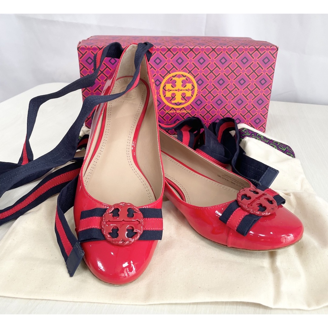 Tory Burch - 【極美品】TORYBURCH フラットシューズ アンクルタイ付 ...