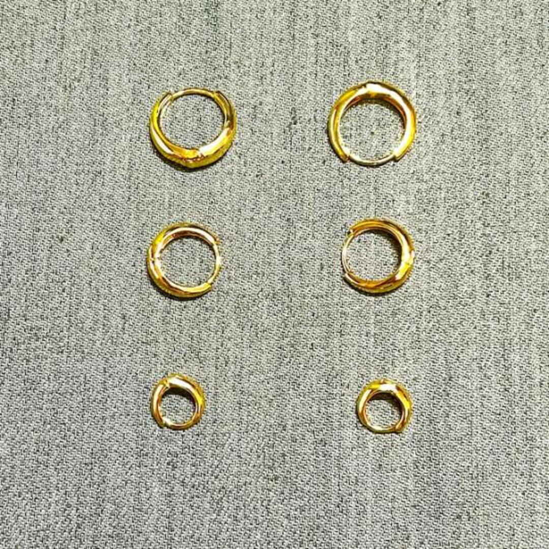 s925 チャンキー フープピアス ゴールド 16mm シンプル 高見え レディースのアクセサリー(ピアス)の商品写真