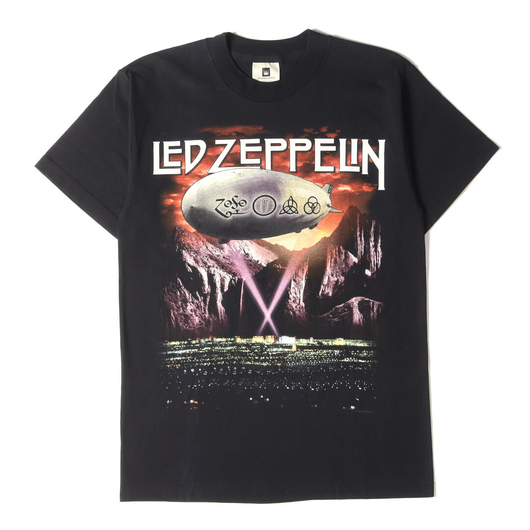 メンズVintage Rock Item ヴィンテージ ロック 90s Led Zeppelin シンボルマーク クルーネック 半袖 Tシャツ WINTERLANDボディ ブラック 黒 M ロック バンド アーティスト ミュージシャン 90年代  トップス カットソー 【メンズ】