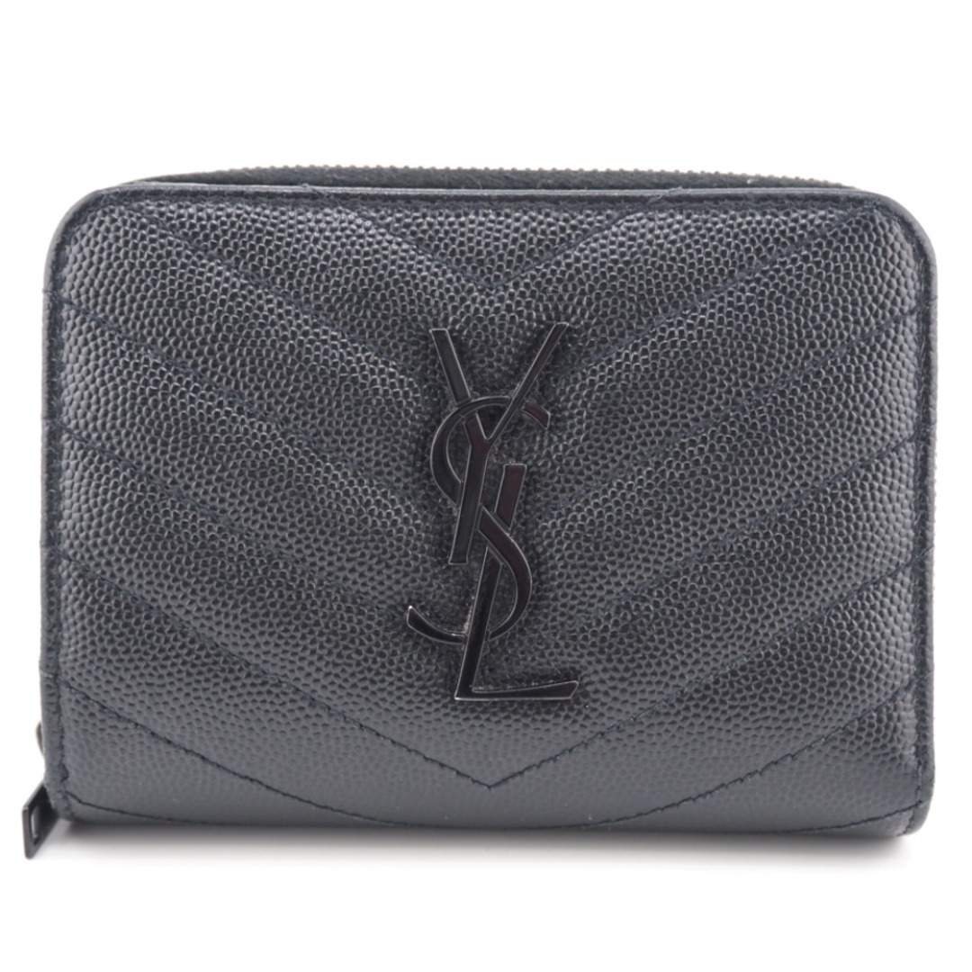 サンローラン SAINT LAURENT 二つ折り財布 キャビアスキン Vステッチ