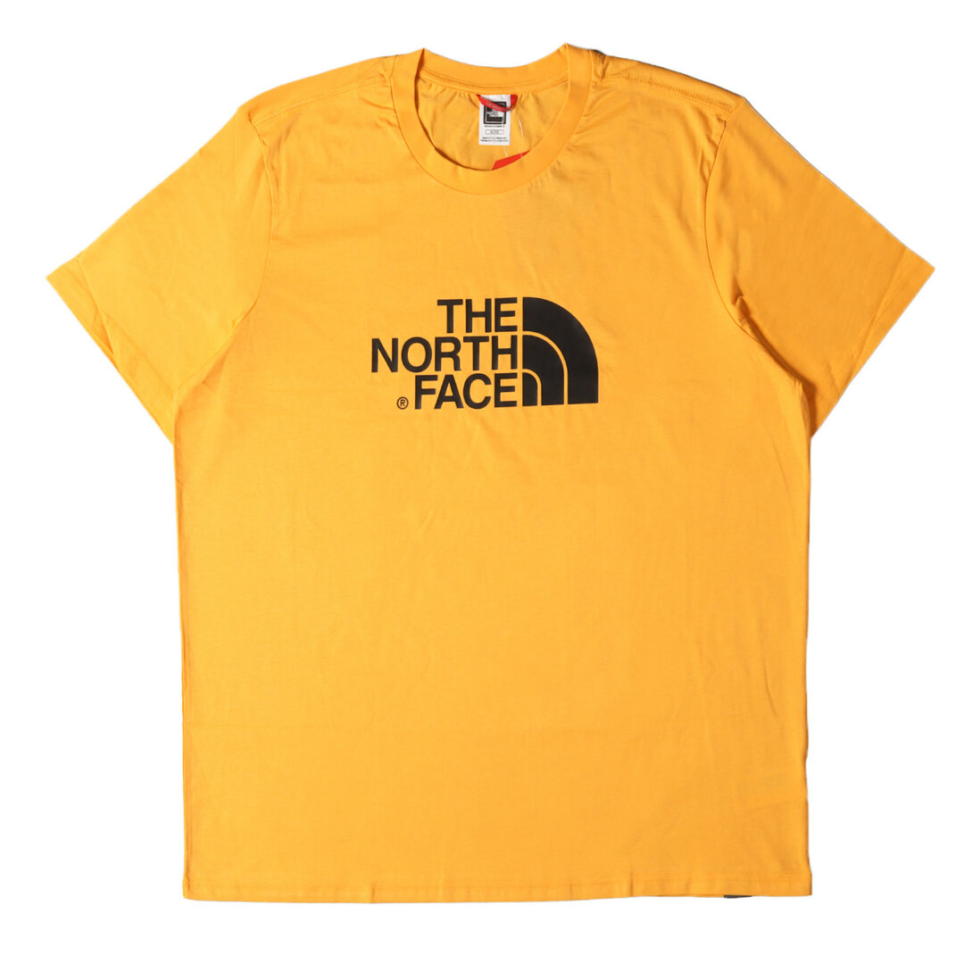 Tシャツ/カットソー(半袖/袖なし)THE NORTH FACE ノースフェイス Tシャツ サイズ:XL ビッグブランドロゴ クルーネック 半袖 Tシャツ S/S EASY TEE 18SS 海外限定 イエロー トップス カットソー 【メンズ】