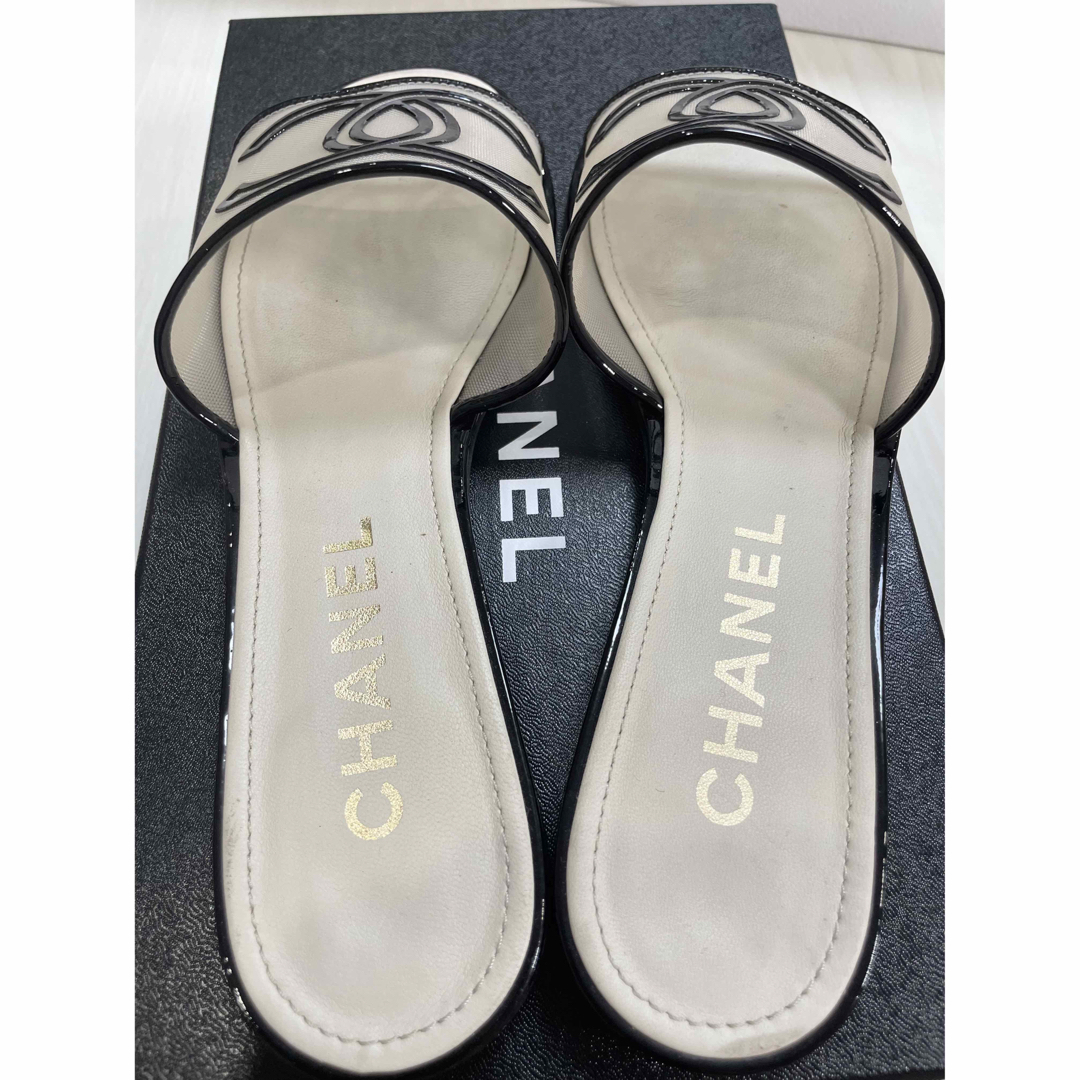 【特別セール！】極美品　CHANEL サンダル　ミュール　ロゴ入　38サイズ