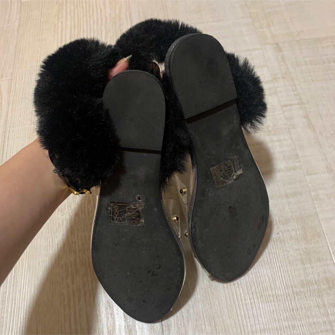 F-TROUPE fur sandal ファー スタッズ PVC サンダル 3