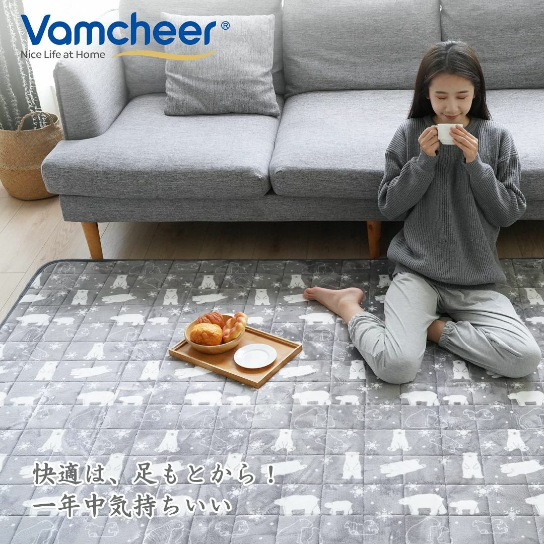 【色: ホッキョクグマ柄】Vamcheer ラグ カーペット 洗える ラグマット 6