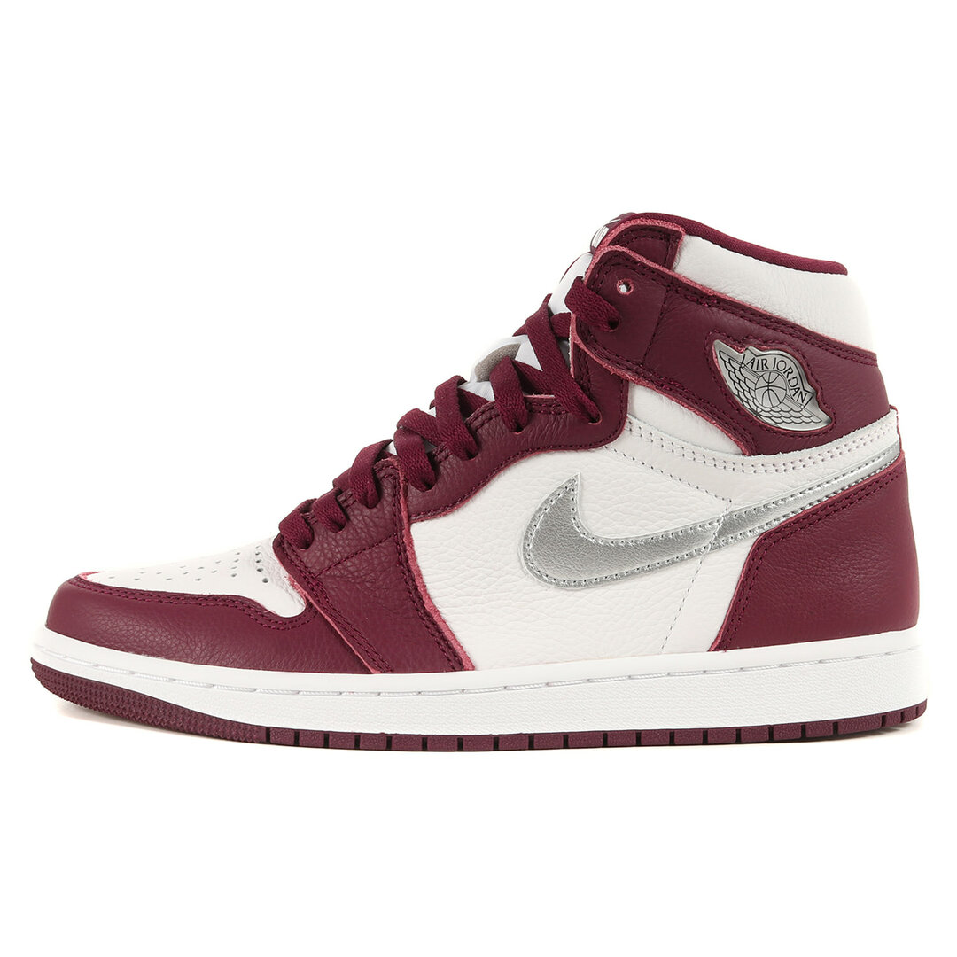 NIKE(ナイキ)のNIKE ナイキ スニーカー サイズ:26.0cm AIR JORDAN 1 RETRO HIGH OG BORDEAUX (555088-611) ボルドー メタリックシルバー US8 レトロハイ シューズ 靴 ブランド ハイカット【メンズ】【中古】【美品】 メンズの靴/シューズ(スニーカー)の商品写真