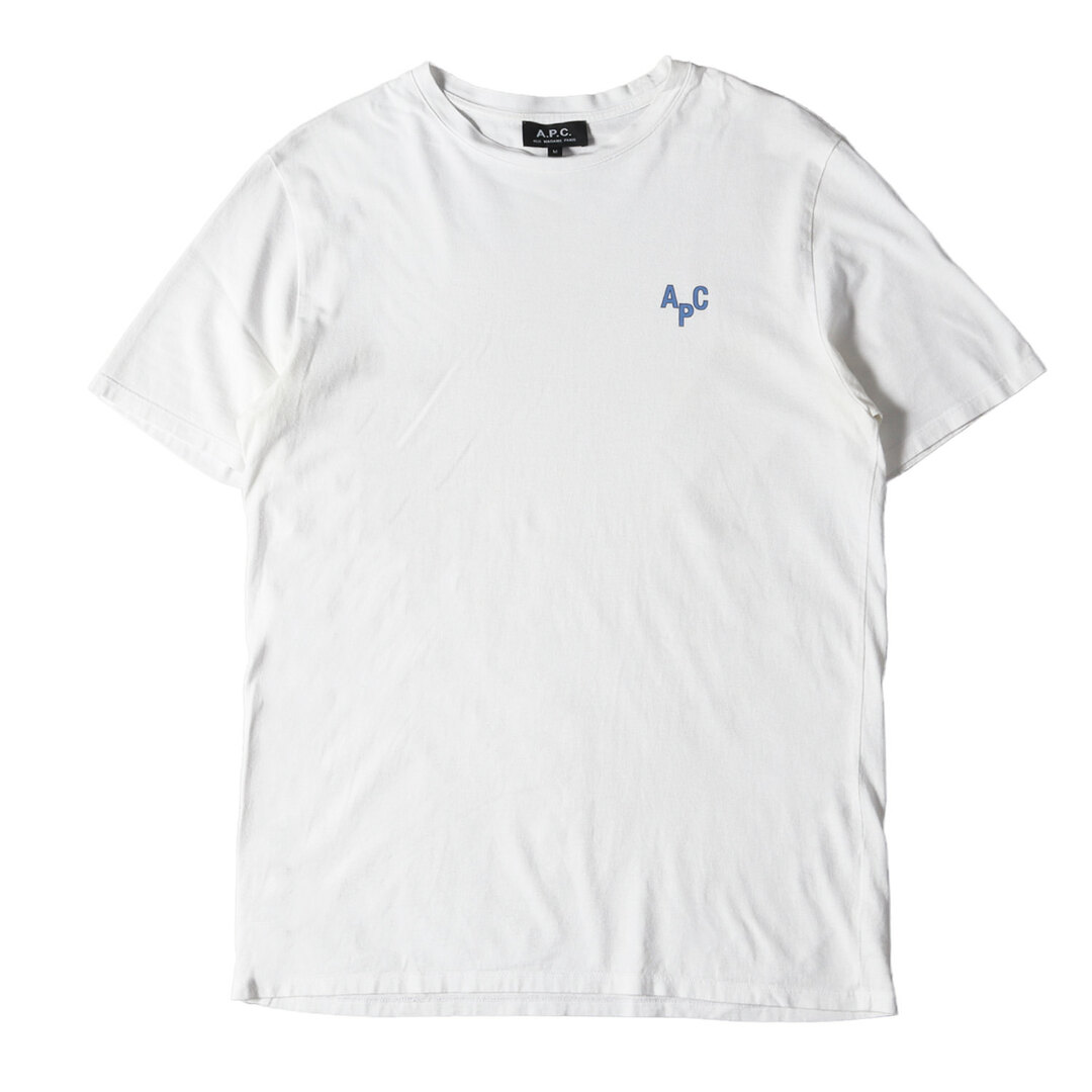 A.P.C. アーペーセー Tシャツ サイズ:M ワンポイント ロゴ クルーネック 半袖 Tシャツ 24195-1-91001 ホワイト 白 日本製 ブランド トップス カットソー 【メンズ】