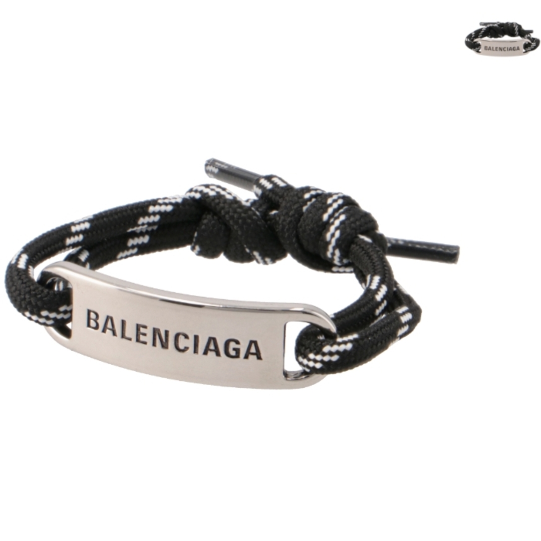 バレンシアガ BALENCIAGA ロゴプレート ブレスレット PLATE バングル 2023年秋冬新作 656418 TVX4S