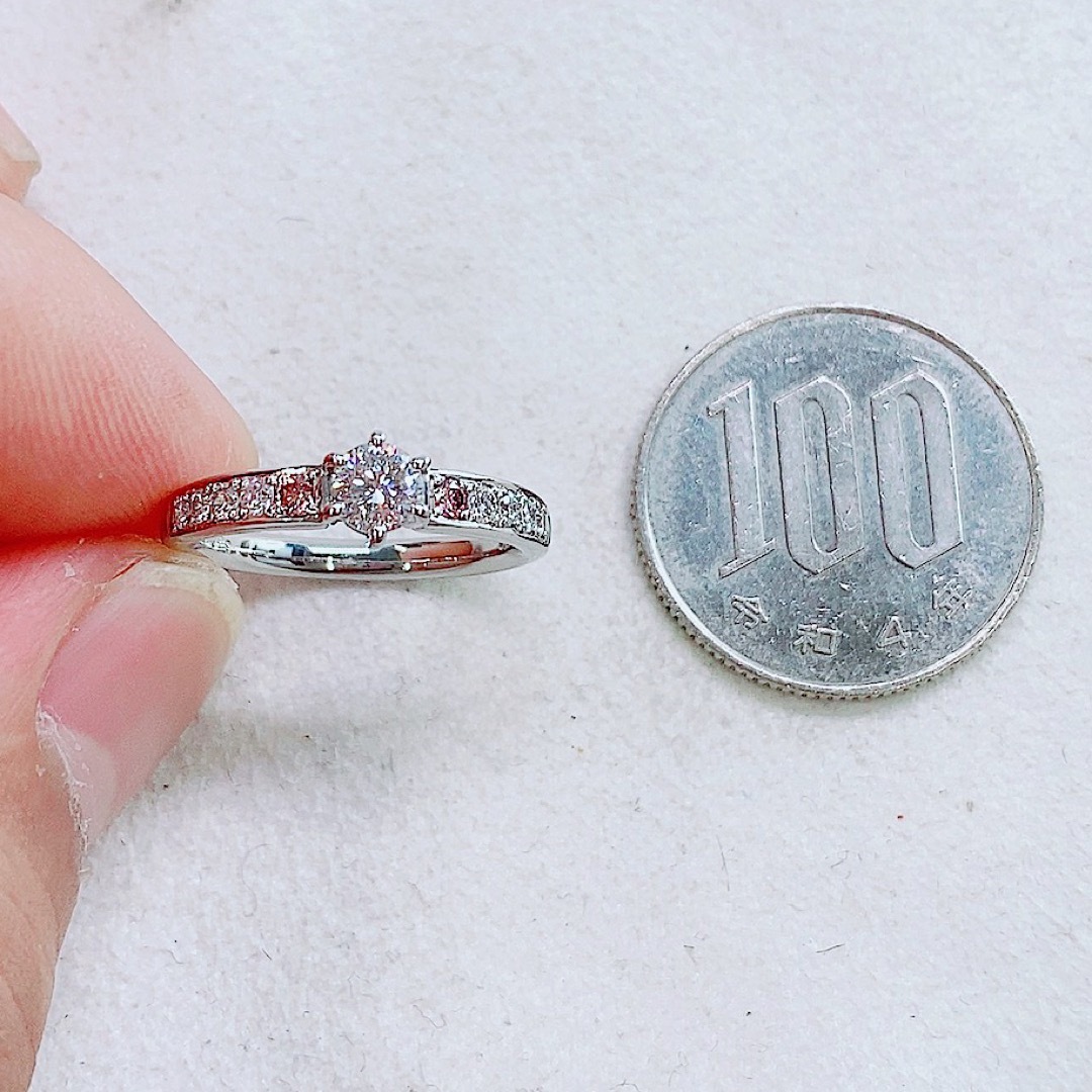★0.329ct★✨ダイヤモンド0.23ctプラチナピンクダイヤモンドリング指輪