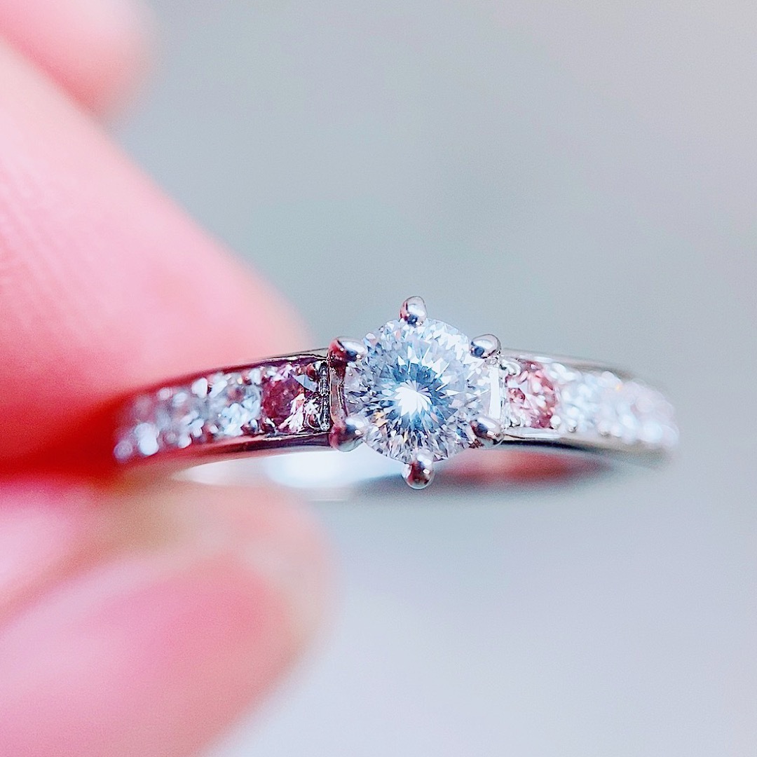 ☆0.329ct☆✨ダイヤモンド0.23ctプラチナピンクダイヤモンドリング