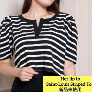 ハーリップトゥ(Her lip to)のherlipto Saint-Louis Striped Top black(Tシャツ(半袖/袖なし))