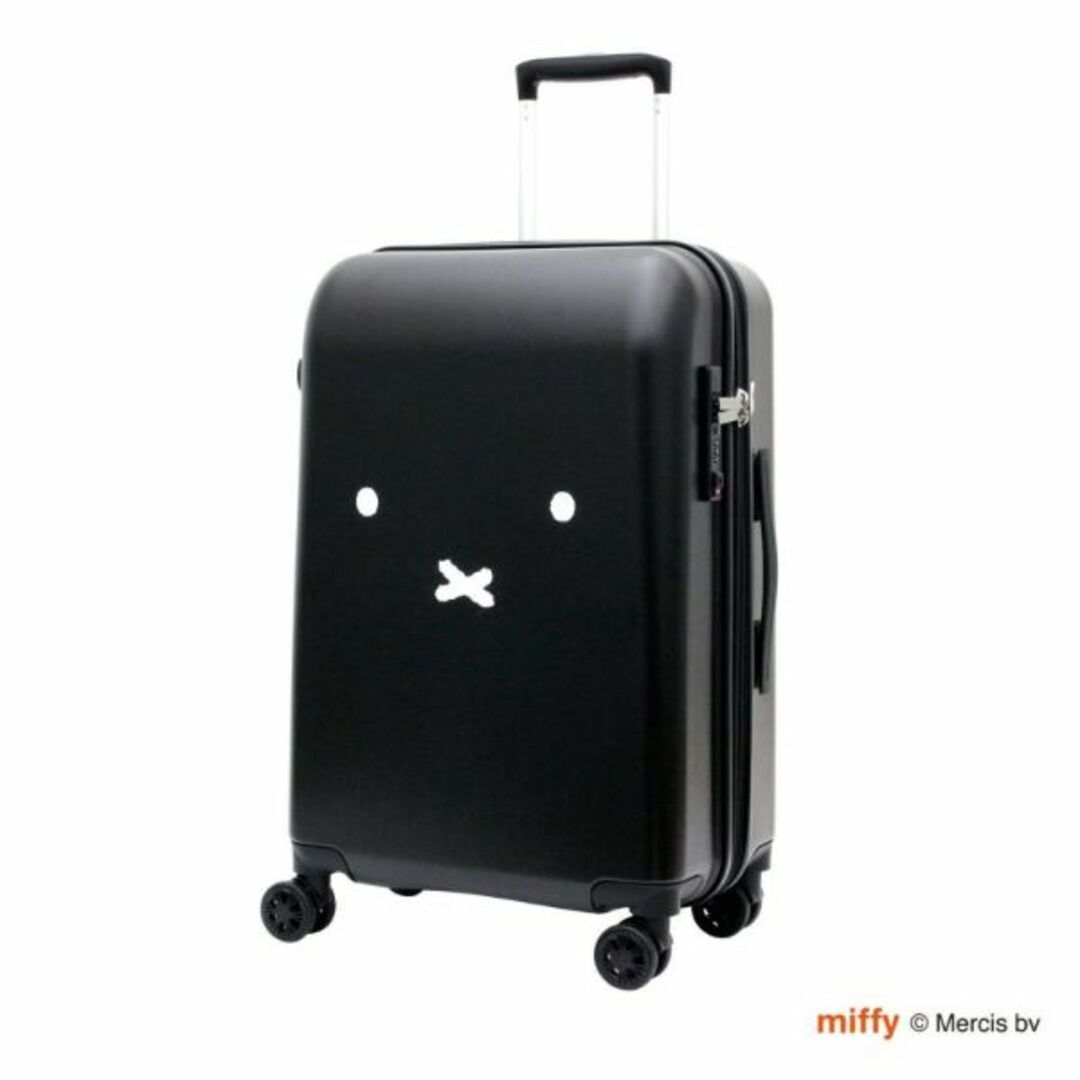 約46kg容量ミッフィーmiffy スーツケース（Lサイズ） フェイスブラック キャリーケース 【81L】