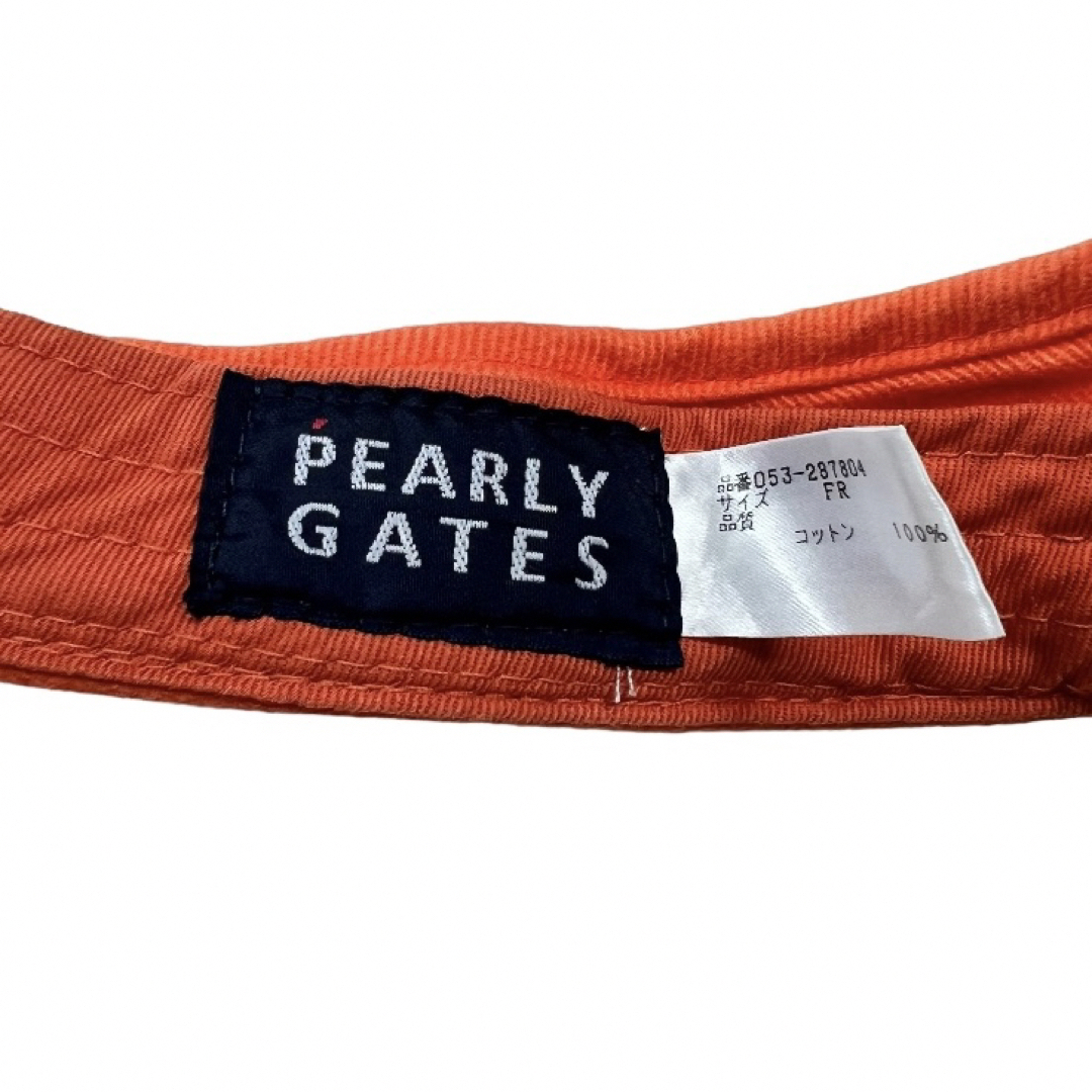 PEARLY GATES(パーリーゲイツ)のパーリーゲイツ　サンバイザー　ゴルフ　PG オレンジ　スマイル レディースの帽子(その他)の商品写真