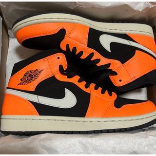 Nike Air Jordan 1 Mid Black Cone オレンジ(スニーカー)