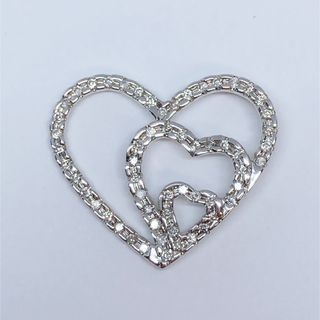 ★K18WG ダイヤモンド  0.33ct ハート モチーフ ペンダント トップ(ネックレス)