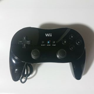 ウィー(Wii)のWiiクラシックコントローラーPRO 黒 ブラック 任天堂純正品(家庭用ゲーム機本体)