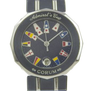 コルム(CORUM)の【CORUM】コルム アドミラルズカップ 39.610.30 V-50 ステンレススチール×ガンブルー ネイビー クオーツ アナログ表示 レディース ネイビー文字盤 腕時計(腕時計)