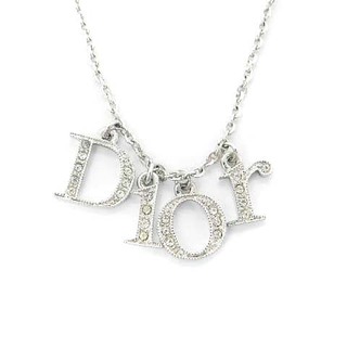 ディオール(Dior)のディオール Dior ネックレス ロゴ ストーン シルバー色 /MF ■OS(ネックレス)