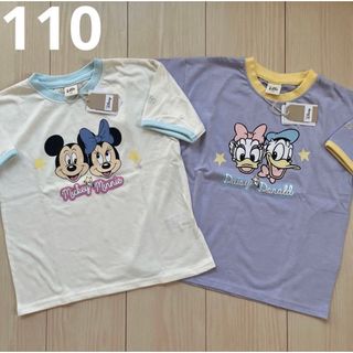 ディズニー(Disney)の【Disney】リトシー ミッキー☆ドナルド パープル Tシャツ 2点セット(Tシャツ/カットソー)