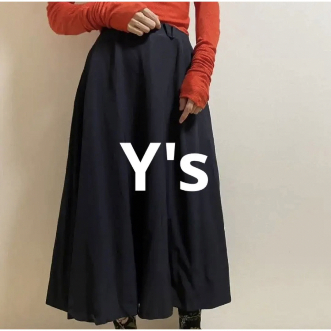 Y's (ワイズ) ギャバジン ドレープフレアスカート
