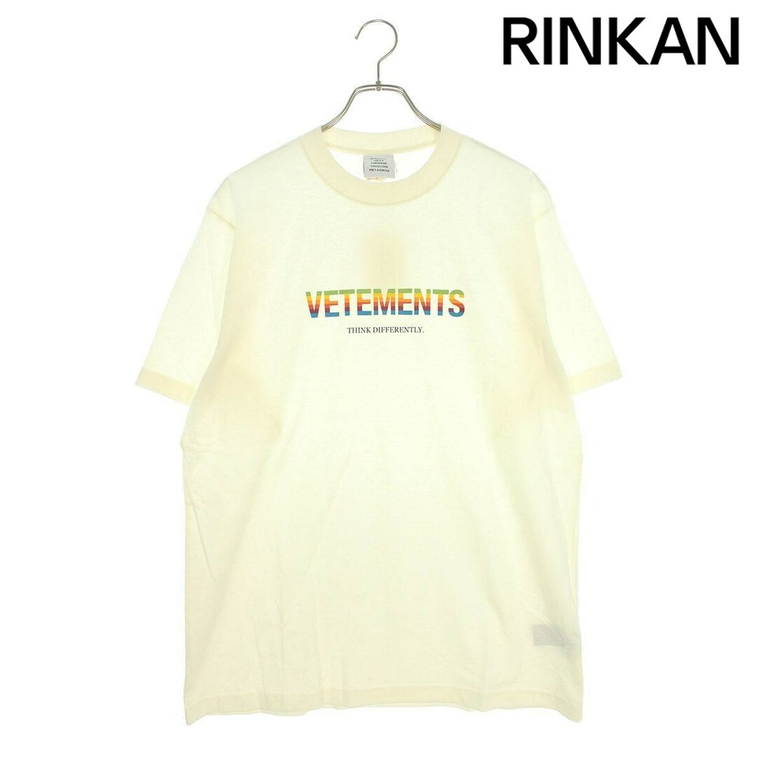 ヴェトモン  THINK DIFFERENTLY LOGO TSH UE51TR620W マルチカラーロゴプリントTシャツ  メンズ M