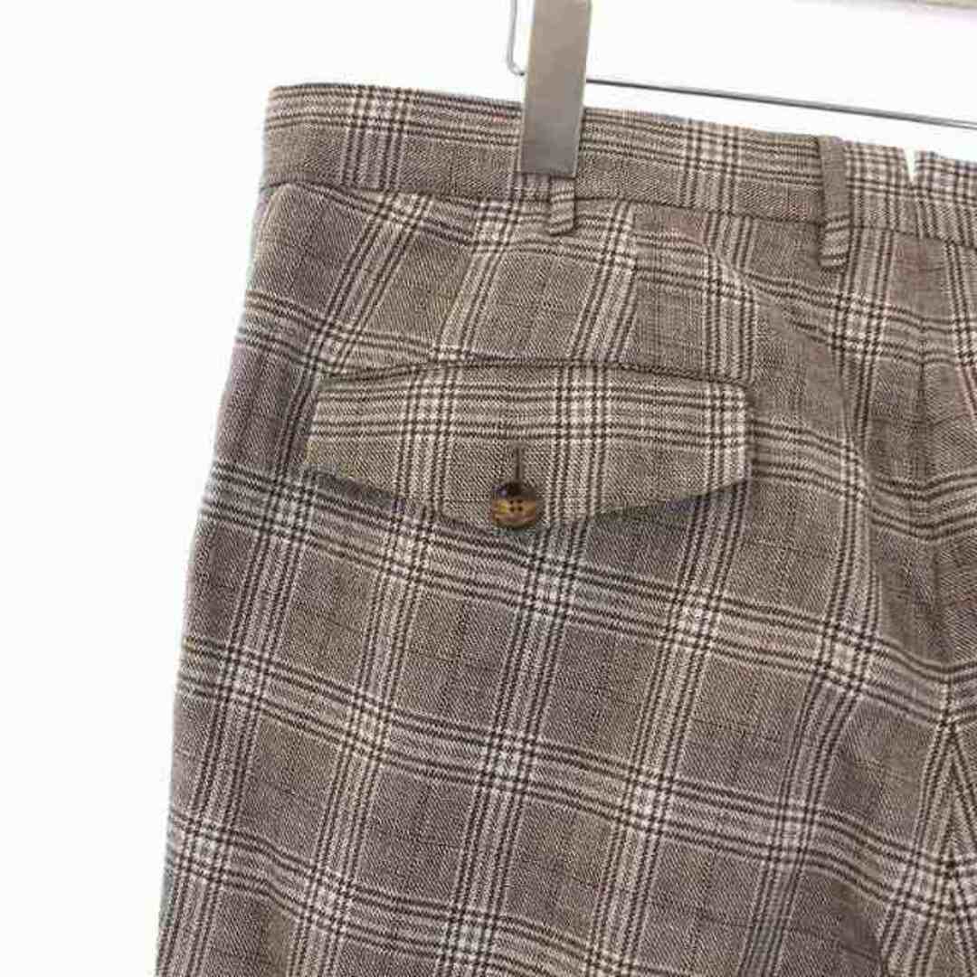 PT01(ピーティーゼロウーノ)のPT01 CARROT FIT チェック スラックス パンツ ワイド 50 茶 メンズのパンツ(スラックス)の商品写真