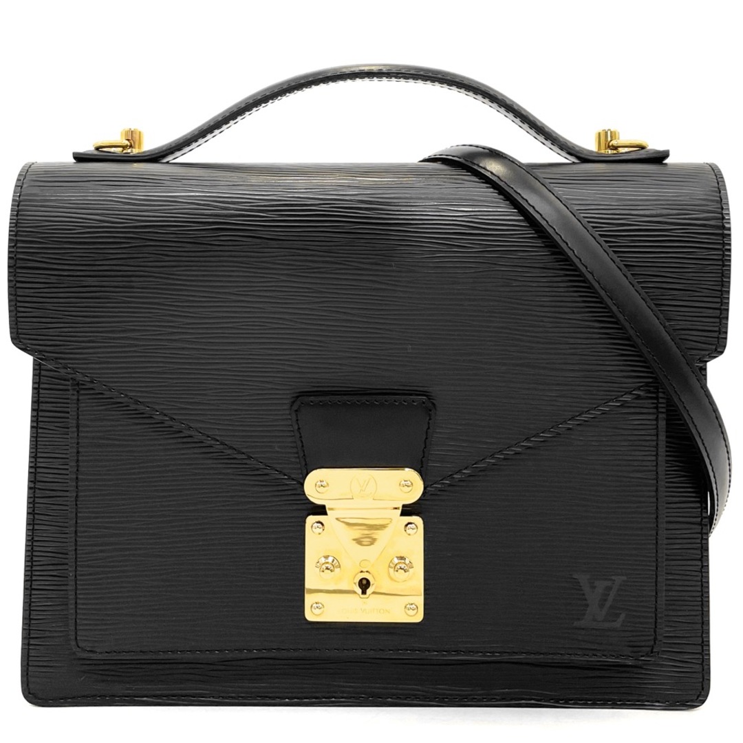 【値下げ中】LOUIS VUITTON ルイヴィトン 2WAY モンソー ブリーフケース エピ ハンドバッグ ショルダーバッグ ビジネス ブラック 黒 通勤 かばん 鞄 M52122    ノワール ゴールド金具 レディース 人気 美品【品】